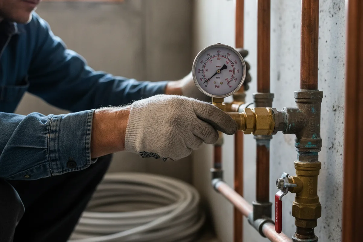 Pressure testing a repaired line during Water Line Repair in Valdosta